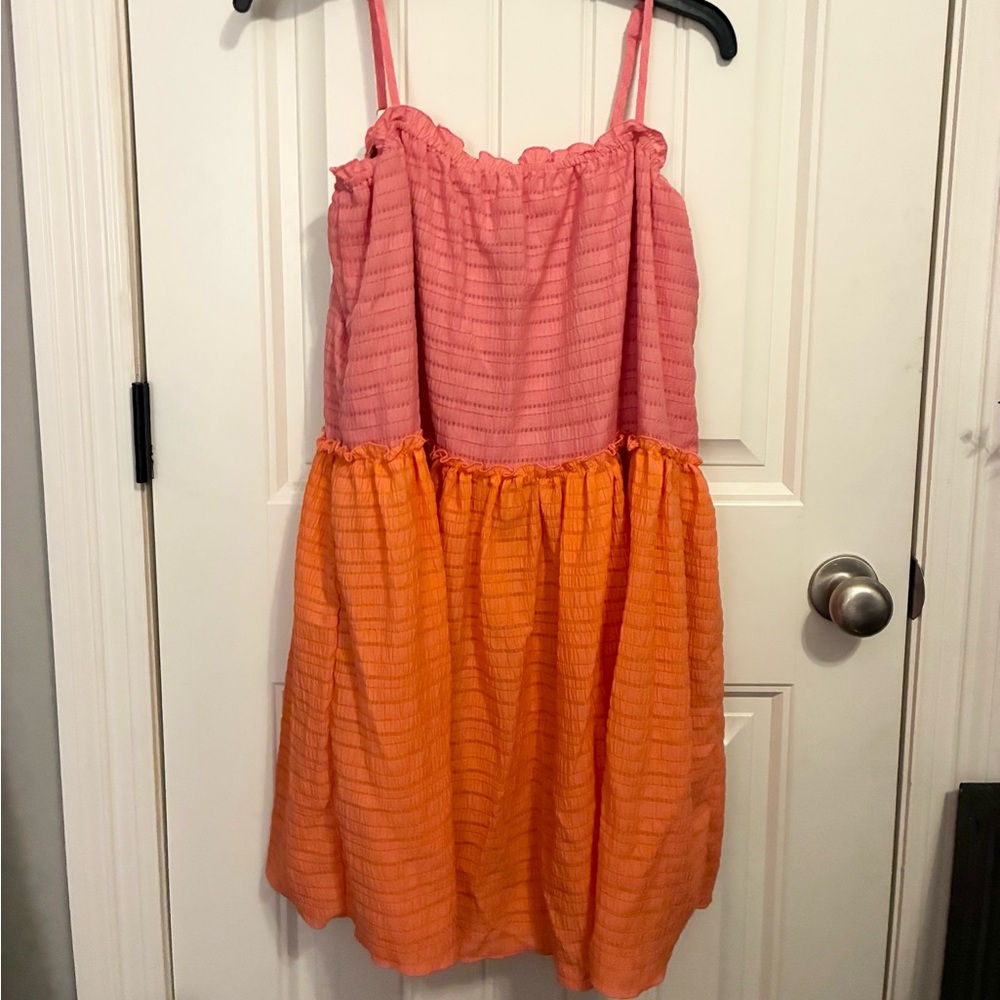 Material Girl Pink and Orange Striped Kids Dress